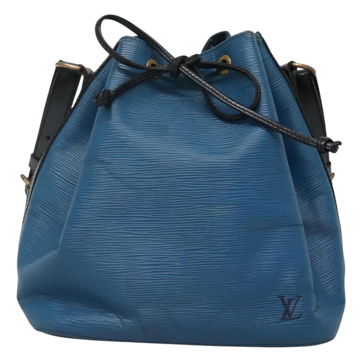 LOUIS VUITTON Epi Petit Noe Shoulder Bag Bicolor Black Blue M44152 Auth BD110