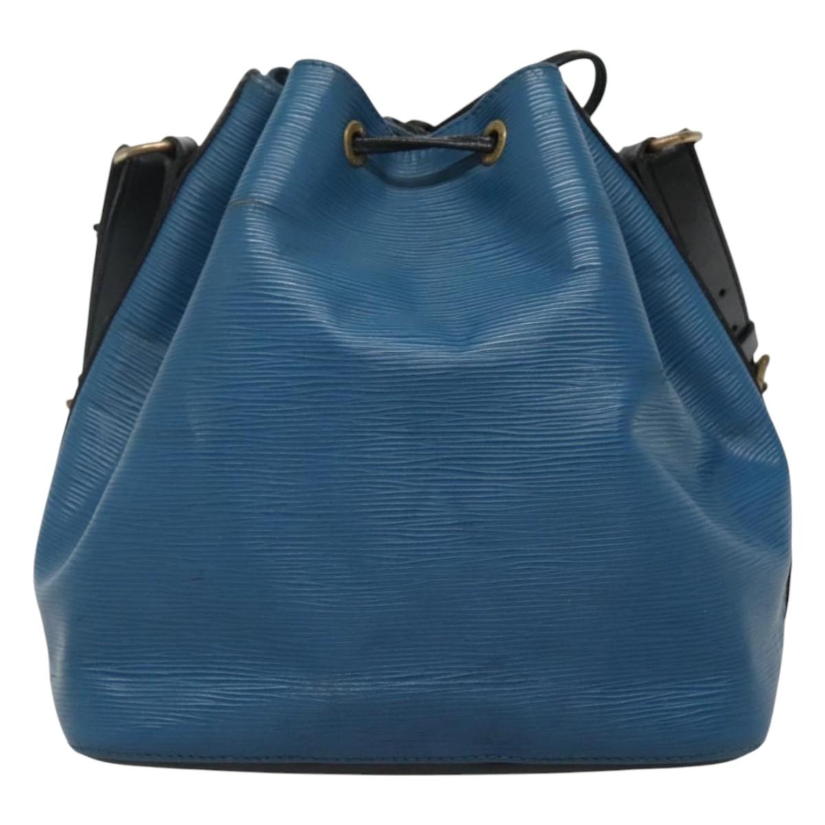 LOUIS VUITTON Epi Petit Noe Shoulder Bag Bicolor Black Blue M44152 Auth BD110