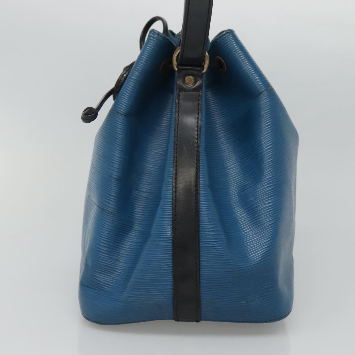 LOUIS VUITTON Epi Petit Noe Shoulder Bag Bicolor Black Blue M44152 Auth BD110