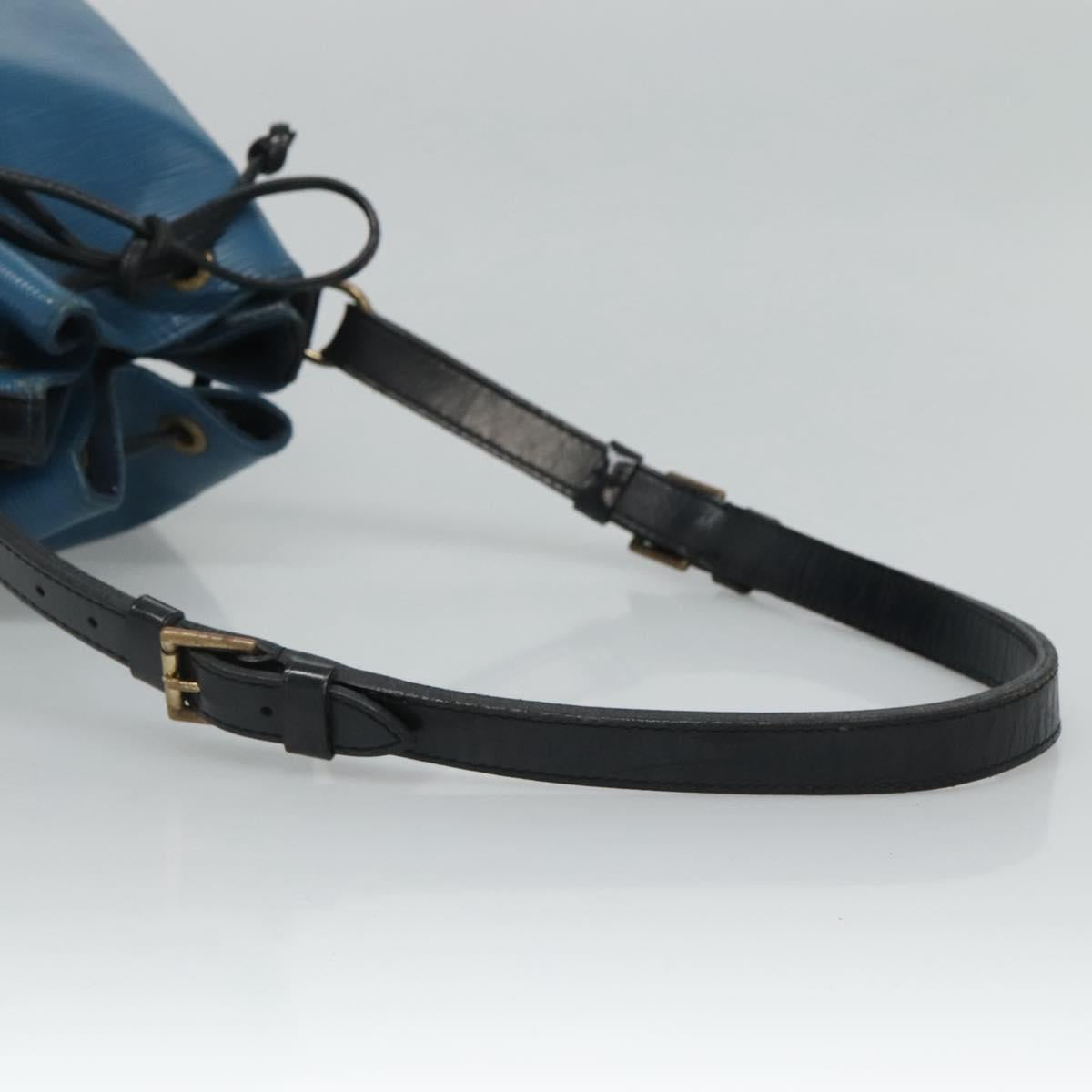 LOUIS VUITTON Epi Petit Noe Shoulder Bag Bicolor Black Blue M44152 Auth BD110