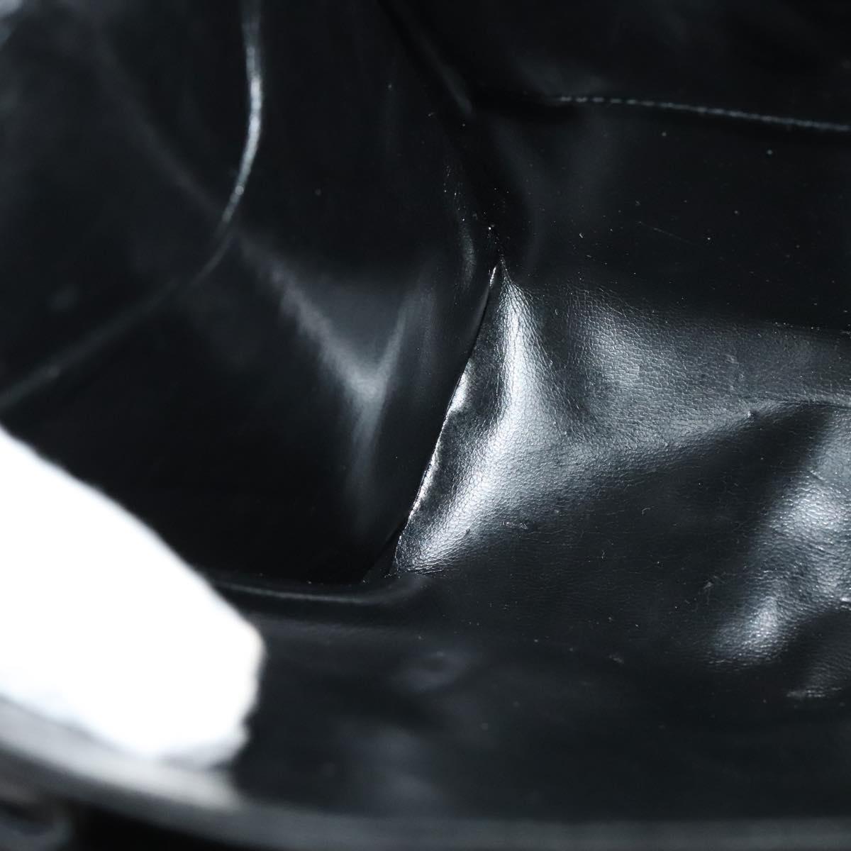 Salvatore Ferragamo Hand Bag Leather 2way Black Gold Auth BD1103