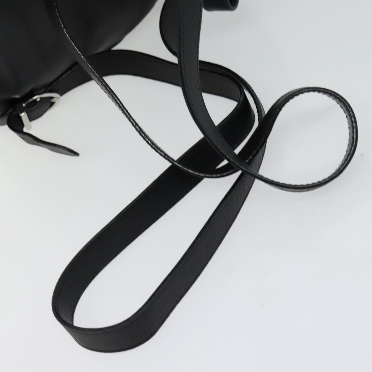 Salvatore Ferragamo Gancini Backpack Leather Black Silver Auth BD1104