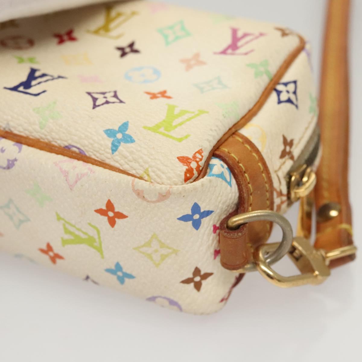 LOUIS VUITTON Monogram Multicolor Trousse Wapity Pouch White M58033 Auth BD1125