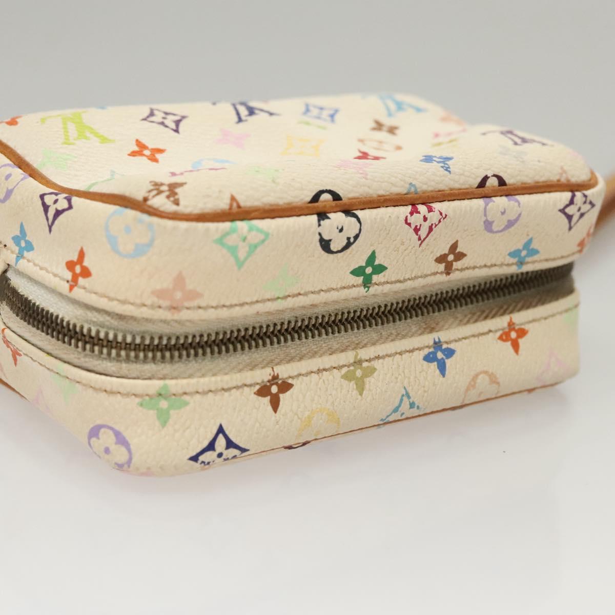 LOUIS VUITTON Monogram Multicolor Trousse Wapity Pouch White M58033 Auth BD1125