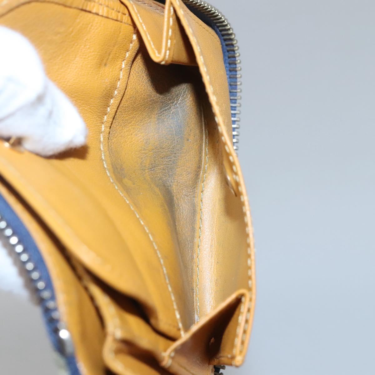 LOUIS VUITTON Monogram Denim Mini Zippy Wallet Wallet Blue M95342 LV Auth BD1131