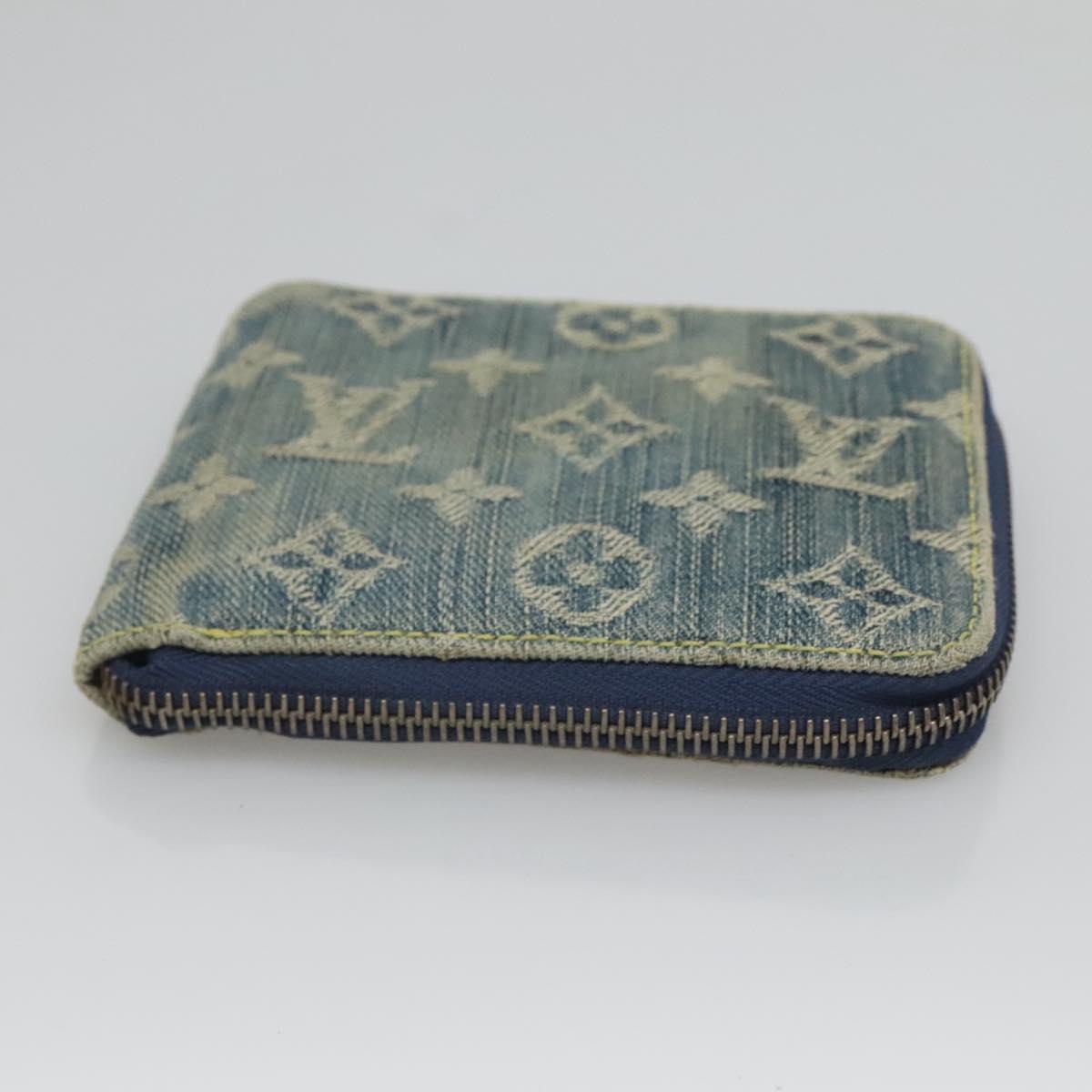 LOUIS VUITTON Monogram Denim Mini Zippy Wallet Wallet Blue M95342 LV Auth BD1131