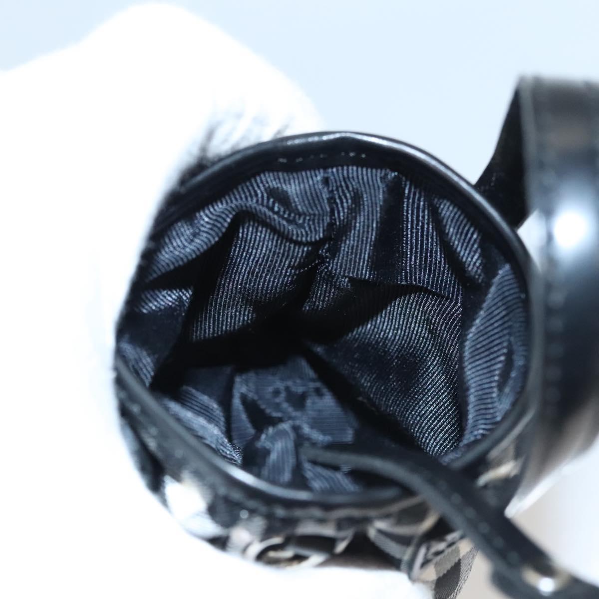 Burberrys Nova Check Blue Label Pouch Nylon Black Auth BD1137