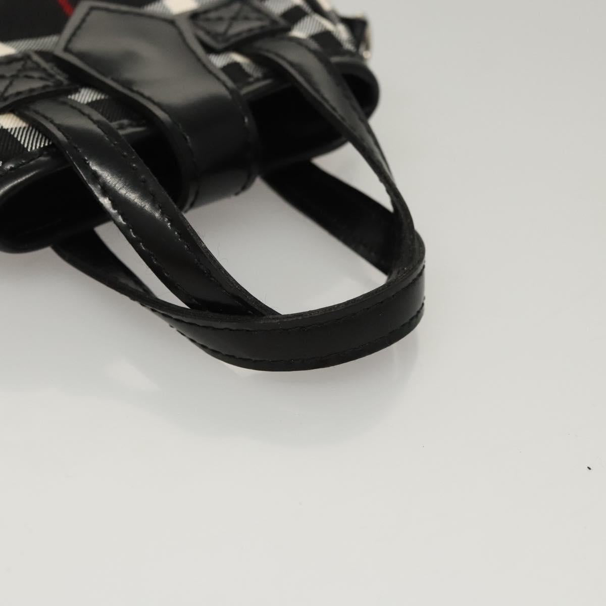 Burberrys Nova Check Blue Label Pouch Nylon Black Auth BD1137