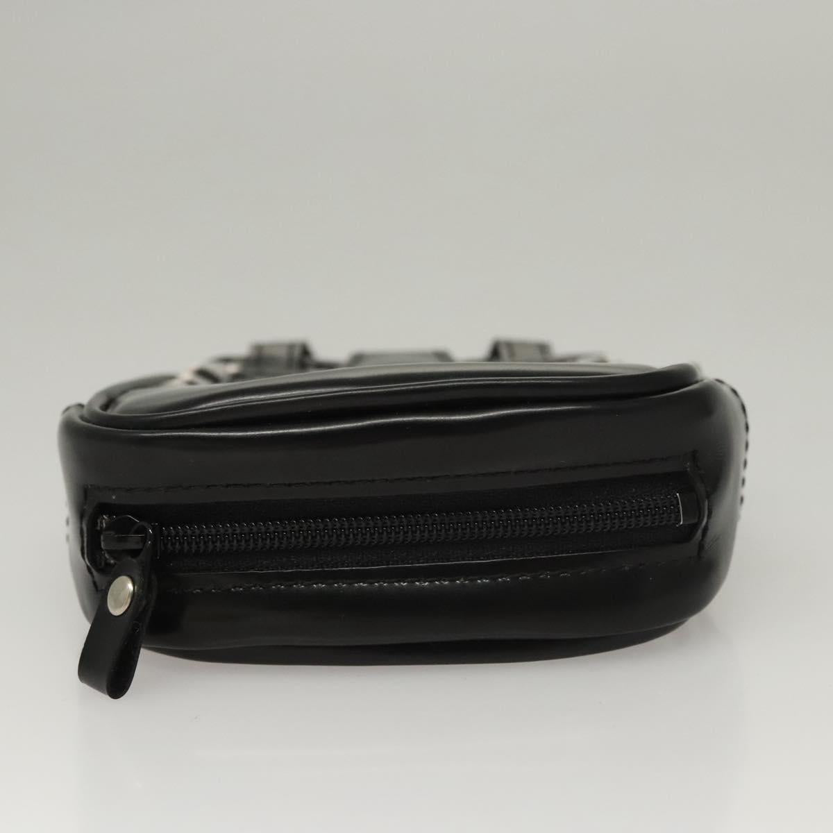 Burberrys Nova Check Blue Label Pouch Nylon Black Auth BD1137