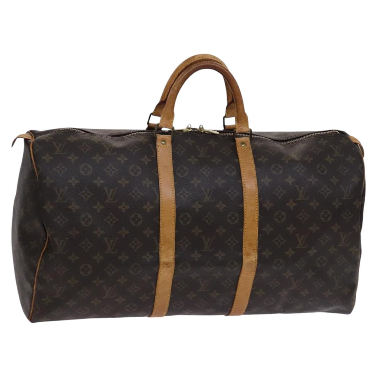 LOUIS VUITTON Monogram Keepall 55 Boston Bag M41424 LV Auth BD1144