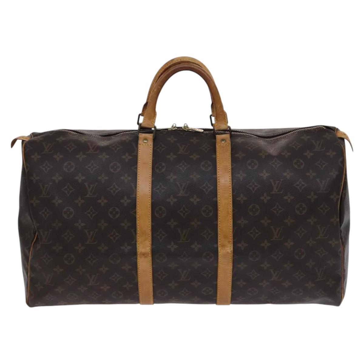 LOUIS VUITTON Monogram Keepall 55 Boston Bag M41424 LV Auth BD1144