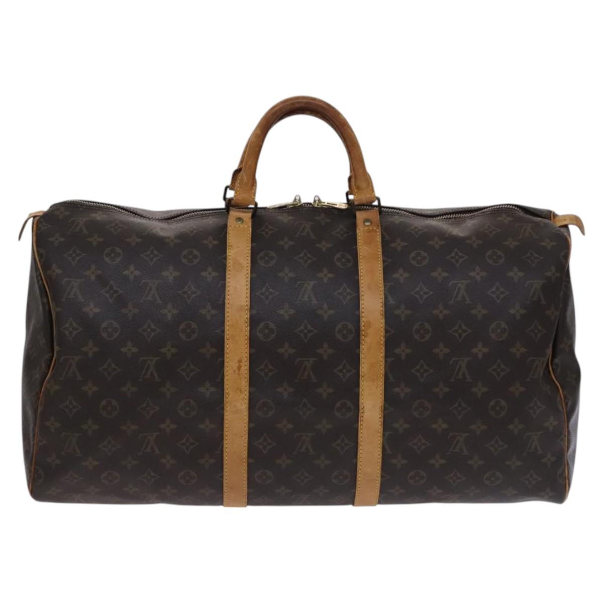 LOUIS VUITTON Monogram Keepall 55 Boston Bag M41424 LV Auth BD1144