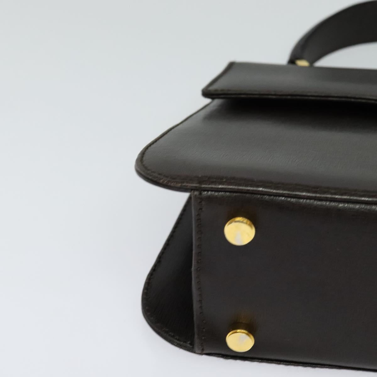Salvatore Ferragamo Hand Bag Leather 2way Brown Gold Auth BD1172