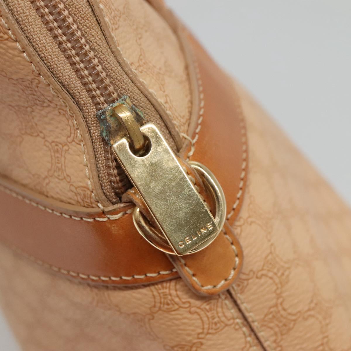 CELINE Macadam Canvas Hand Bag PVC 2ay Beige Gold Auth BD1173