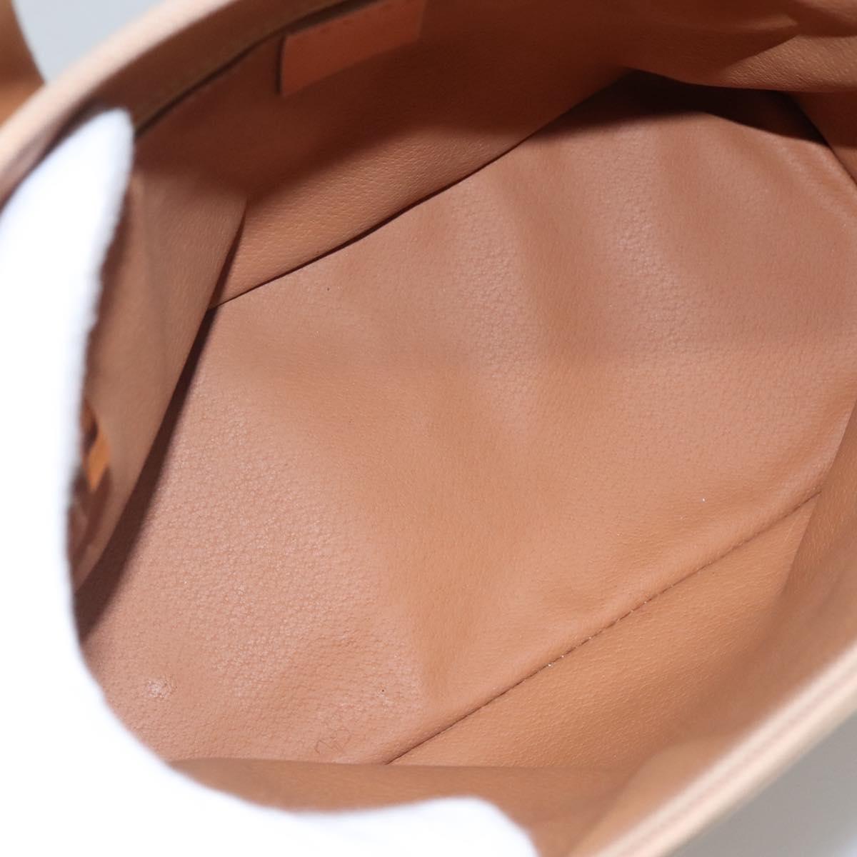 CELINE Macadam Canvas Hand Bag PVC 2ay Beige Gold Auth BD1173