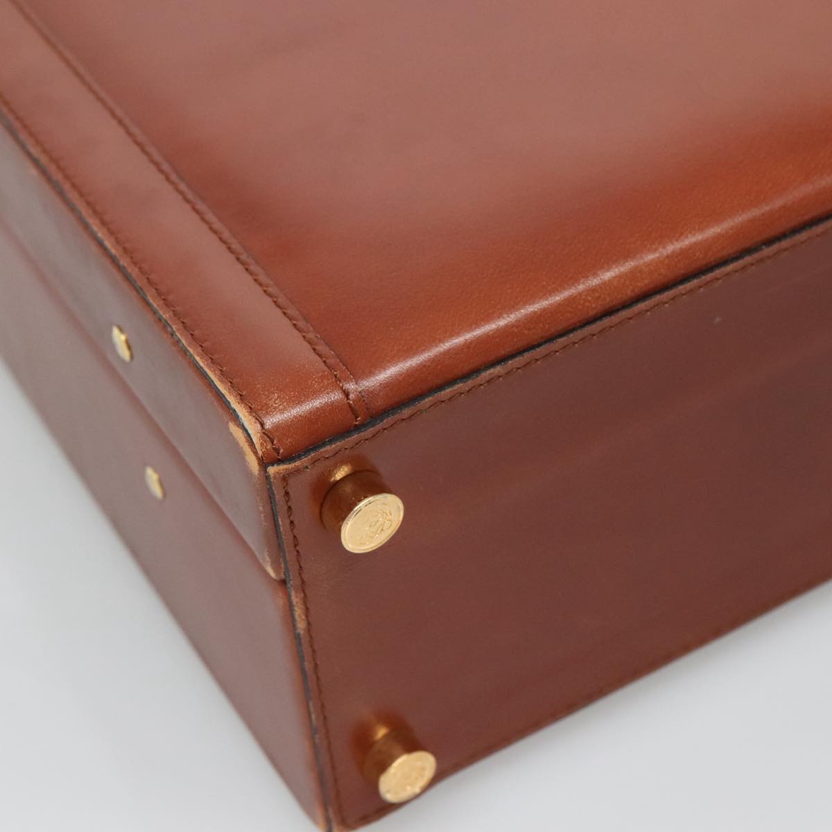 LOEWE Trunk Leather Brown Auth BD1177