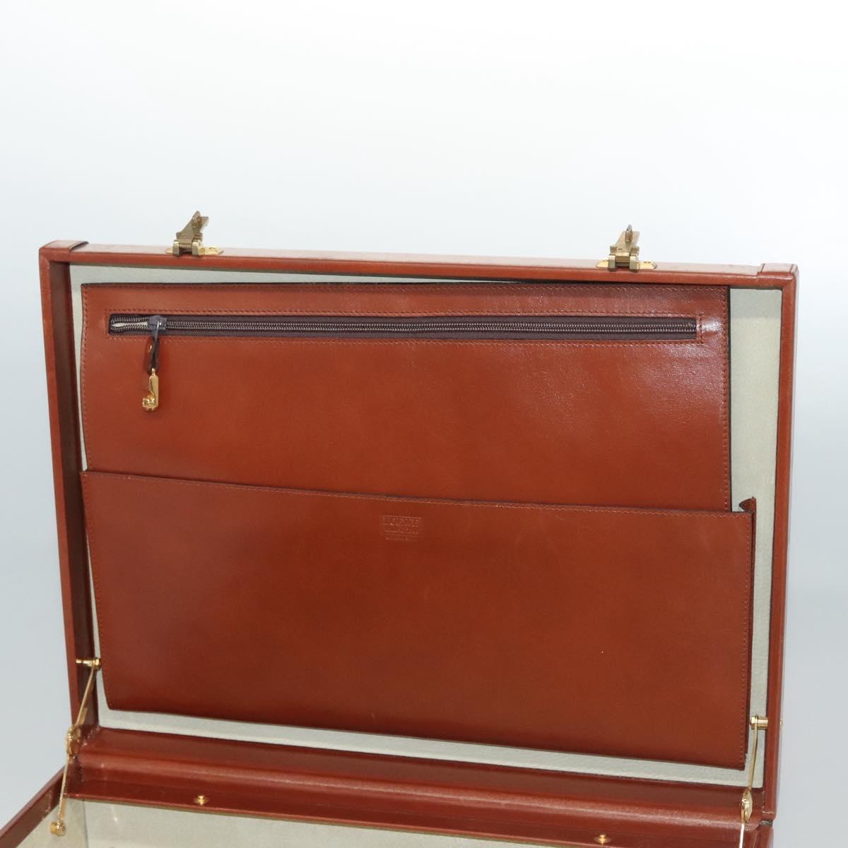 LOEWE Trunk Leather Brown Auth BD1177