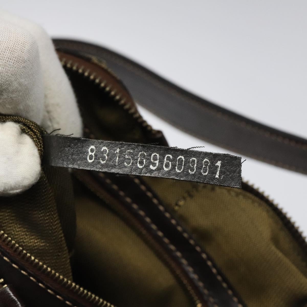 FENDI Zucca Canvas Shoulder Bag Black Brown Auth BD1193