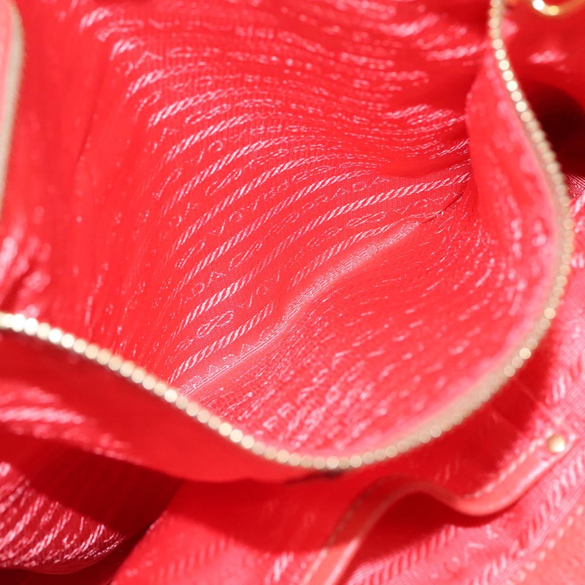 PRADA Hand Bag Leather 2way Orange Gold Auth BD1195V