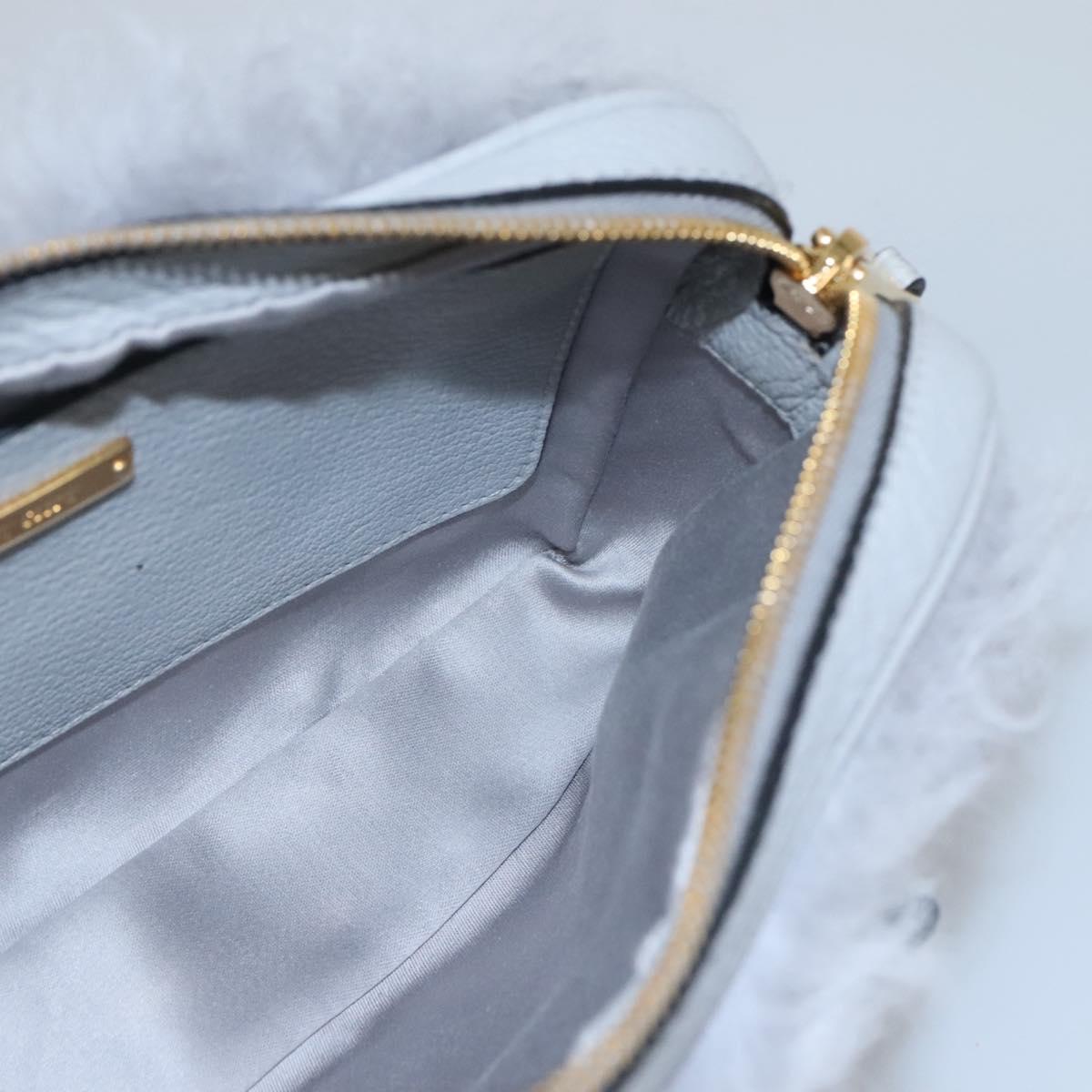 Miu Miu Shoulder Bag Leather Gray Auth BD1196V