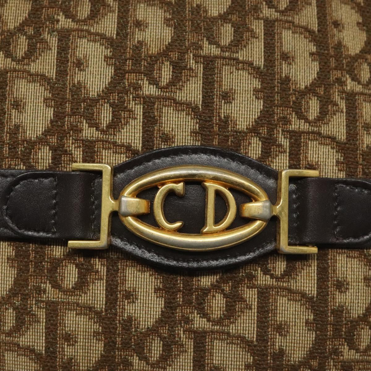 Christian Dior Trotter Canvas Shoulder Bag Brown Auth BD120