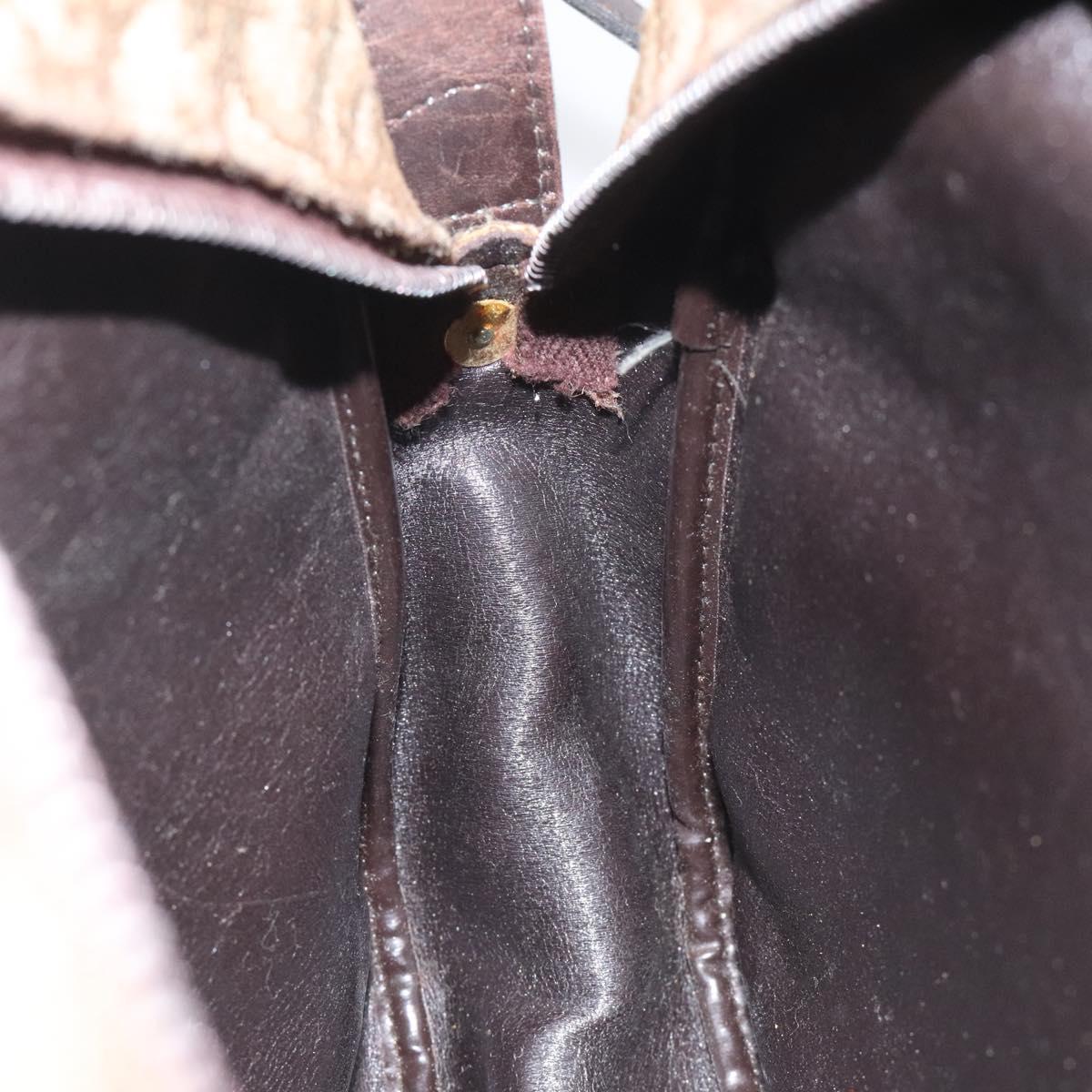 Christian Dior Trotter Canvas Shoulder Bag Brown Auth BD120