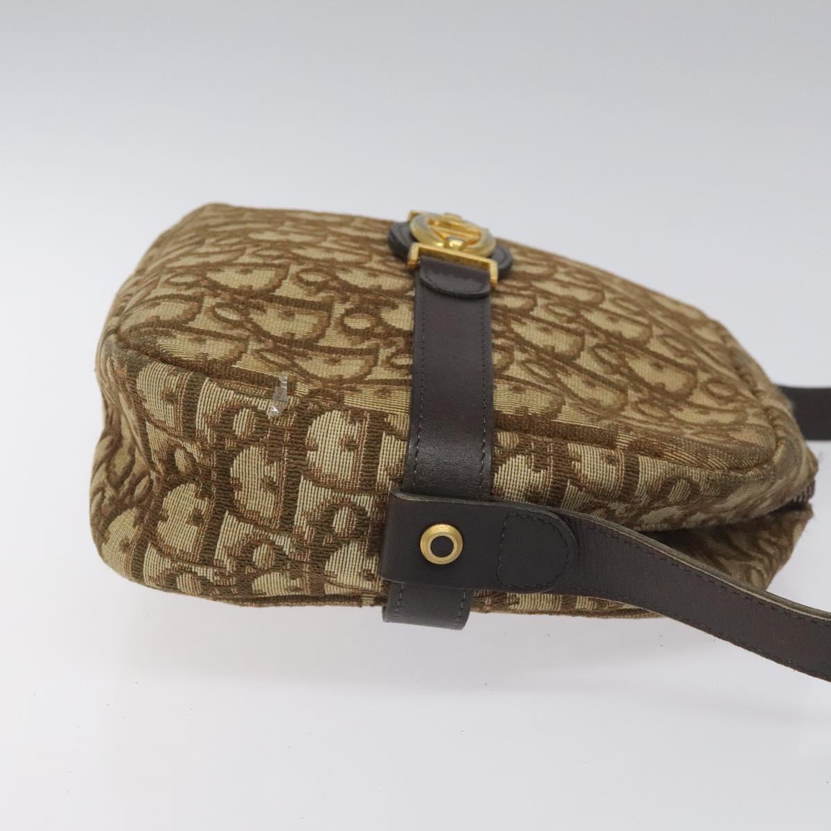 Christian Dior Trotter Canvas Shoulder Bag Brown Auth BD120