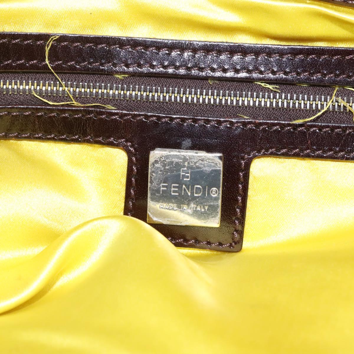 FENDI Shoulder Bag Wool Yellow Auth BD1221