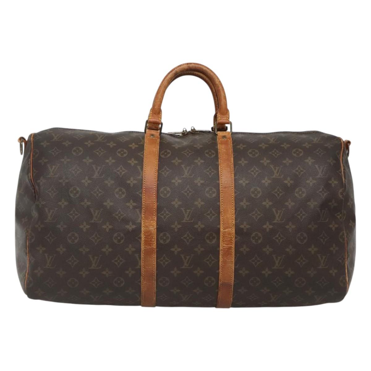 LOUIS VUITTON Monogram Keepall Bandouliere 55 Boston Bag M41414 LV Auth BD1228