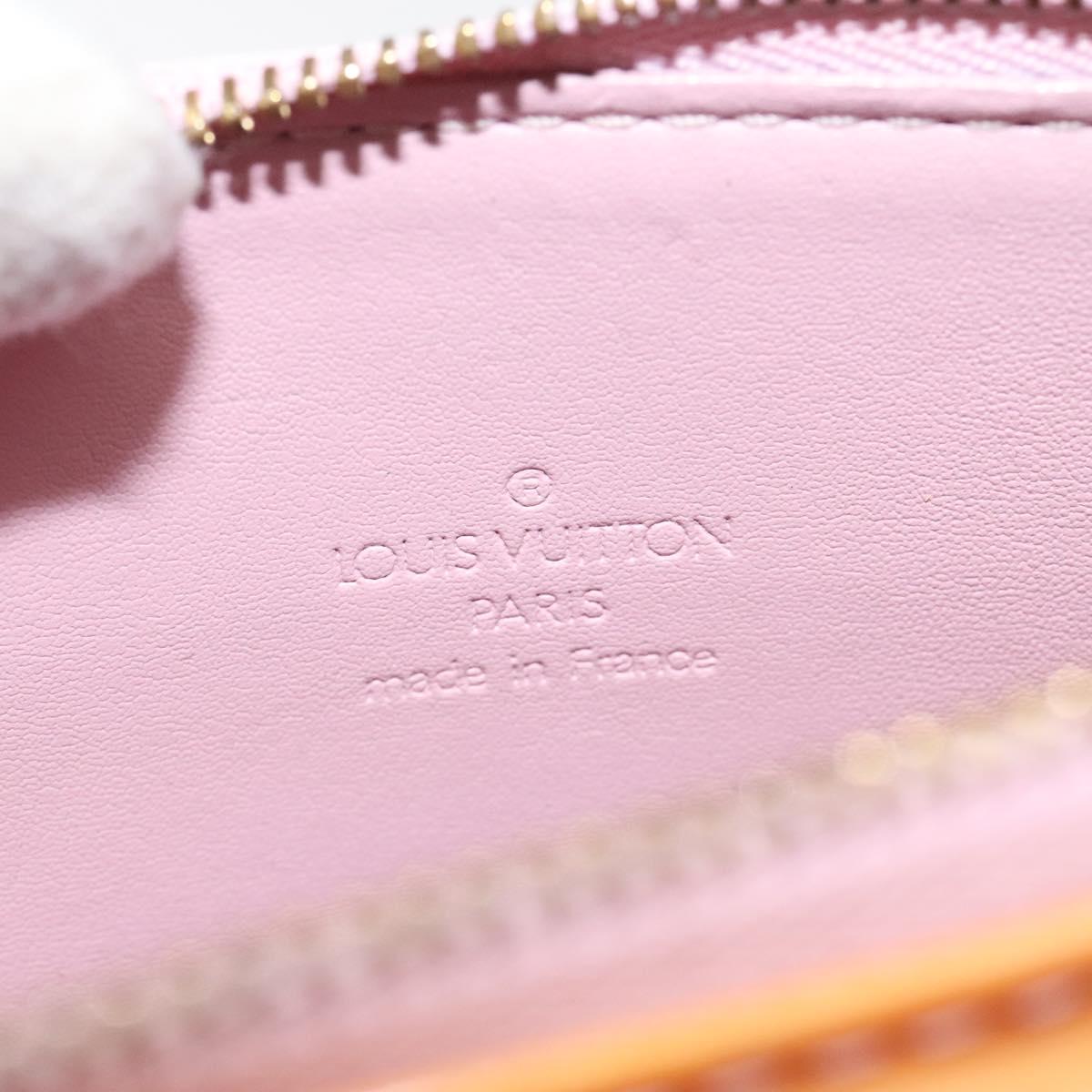 LOUIS VUITTON Monogram Vernis Motto Pouch Marshmallow Pink M91312 Auth BD1240