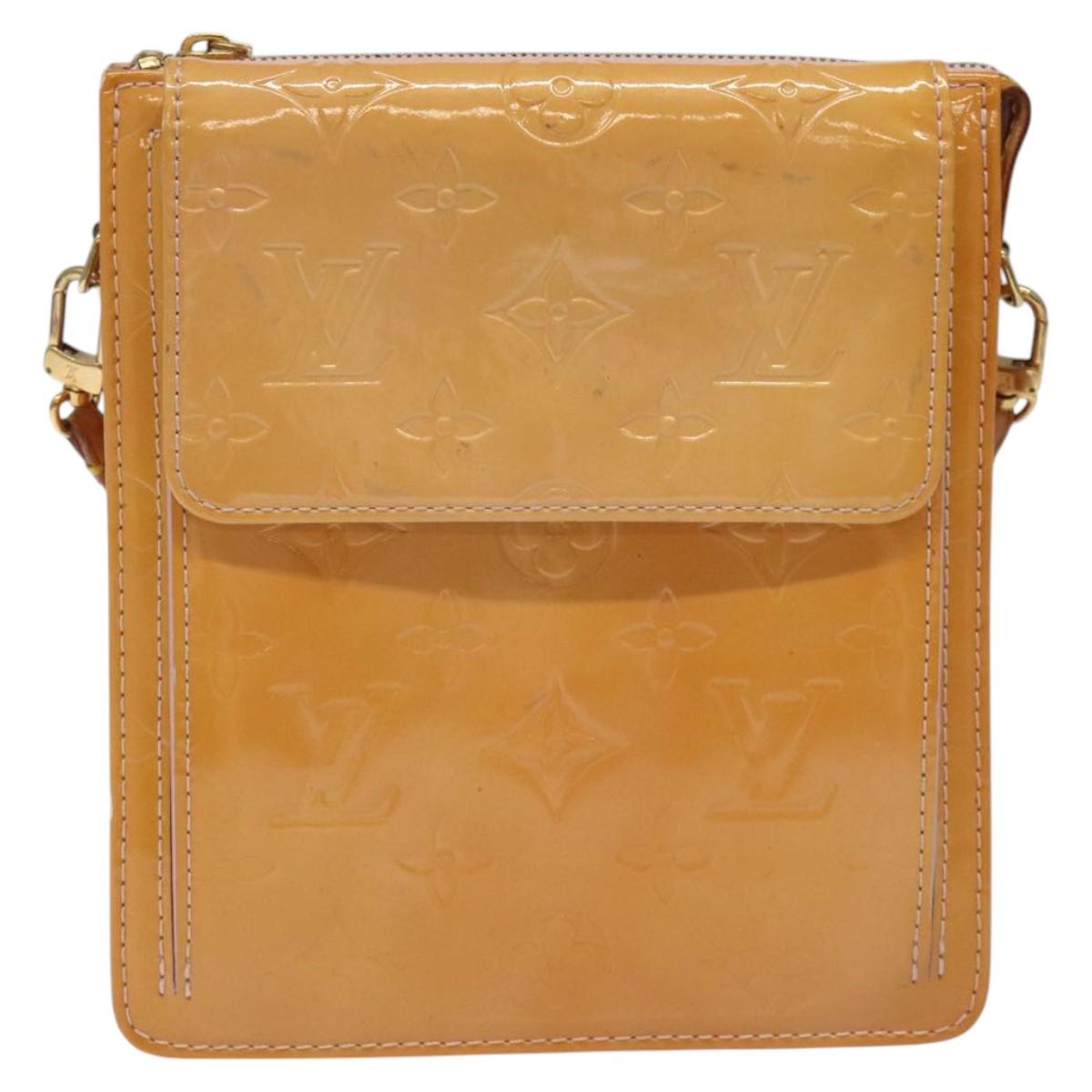 LOUIS VUITTON Monogram Vernis Motto Pouch Marshmallow Pink M91312 Auth BD1240