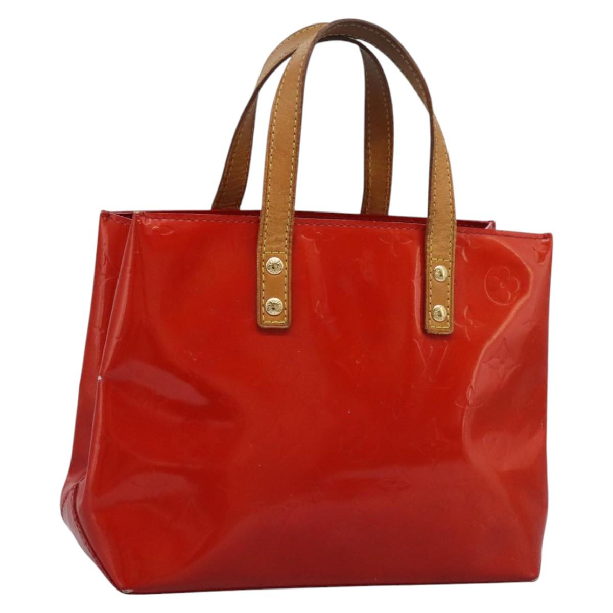 LOUIS VUITTON Monogram Vernis Reade PM Hand Bag Red Rouge M91088 LV Auth BD126