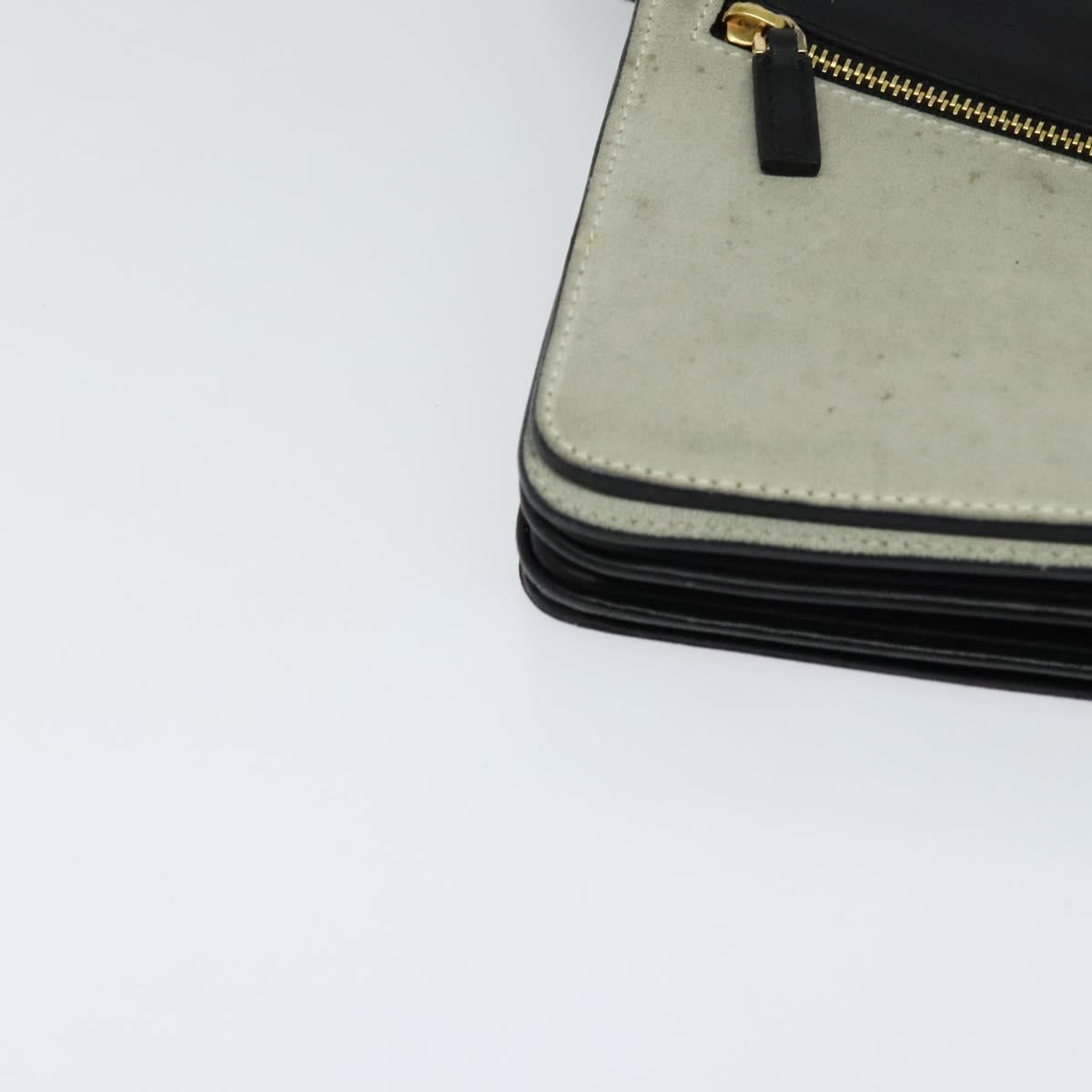 GUCCI Shoulder Bag Suede Leather Black Gold Auth BD1262