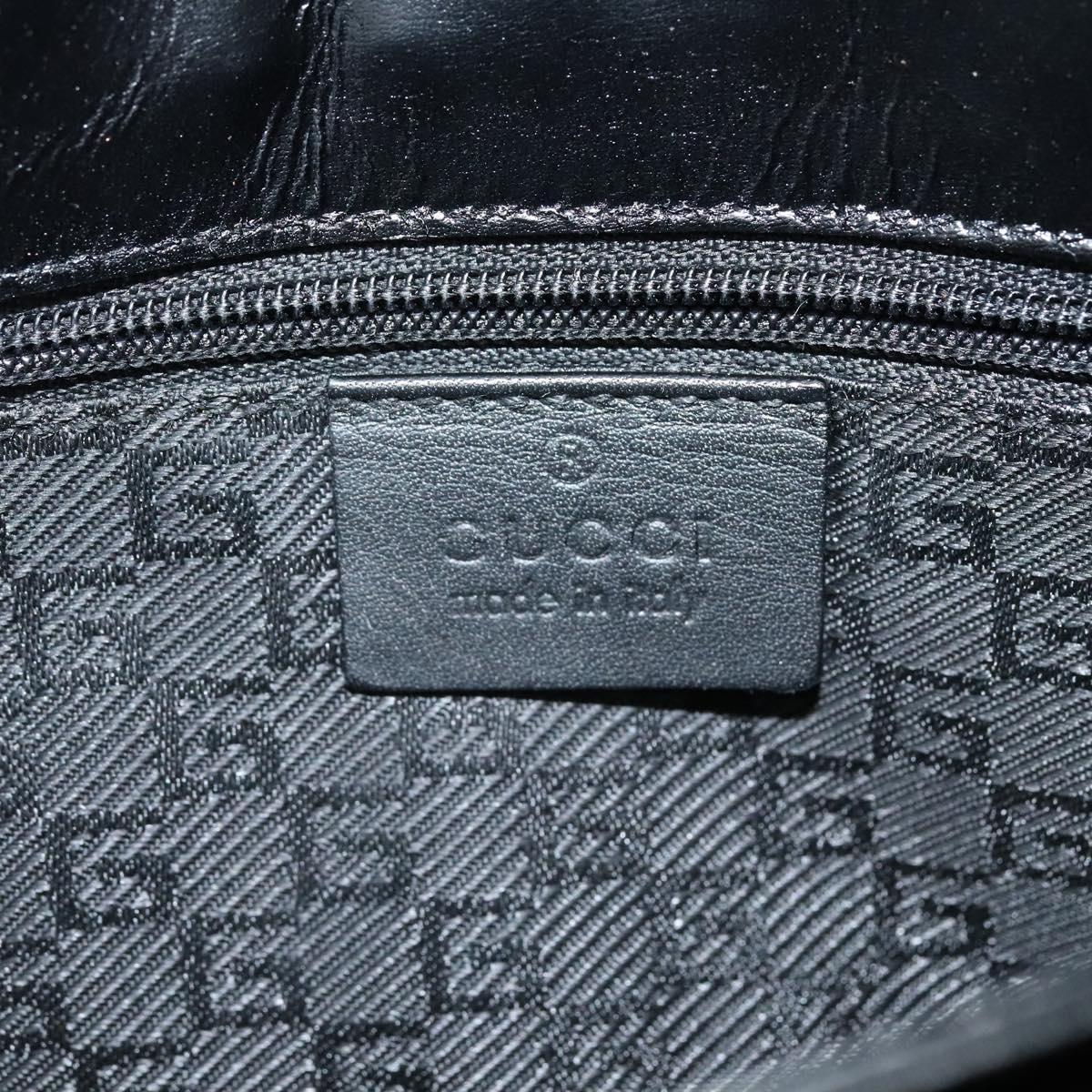 GUCCI Shoulder Bag Suede Leather Black Gold Auth BD1262