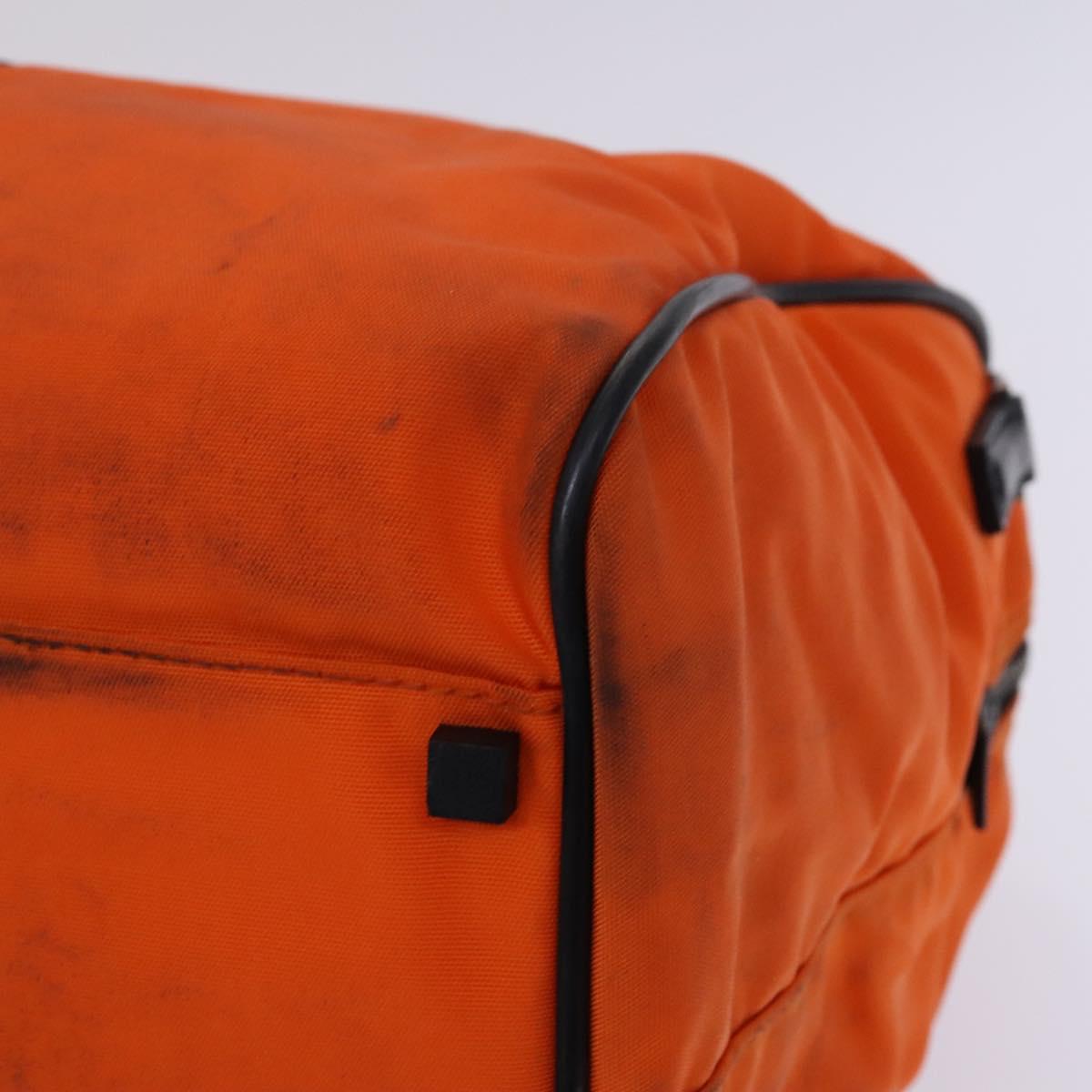 GUCCI Boston Bag Nylon Orange Black Auth BD1263