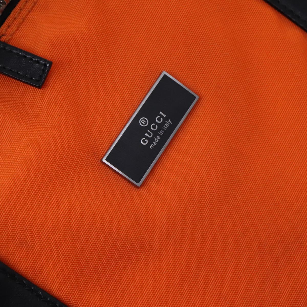 GUCCI Boston Bag Nylon Orange Black Auth BD1263