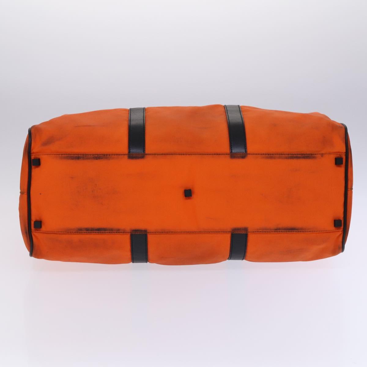 GUCCI Boston Bag Nylon Orange Black Auth BD1263