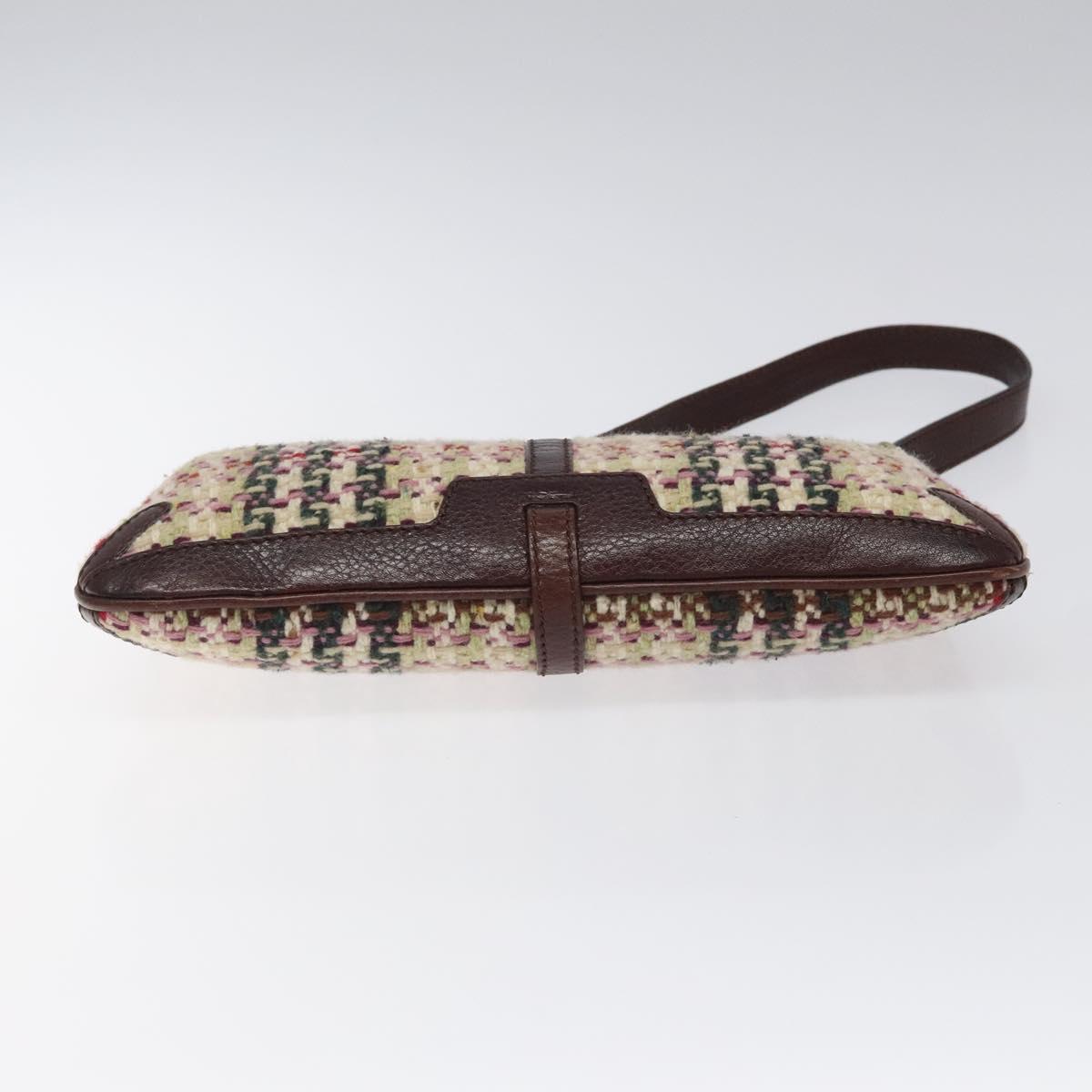 BURBERRY Shoulder Bag Wool Beige Auth BD1264