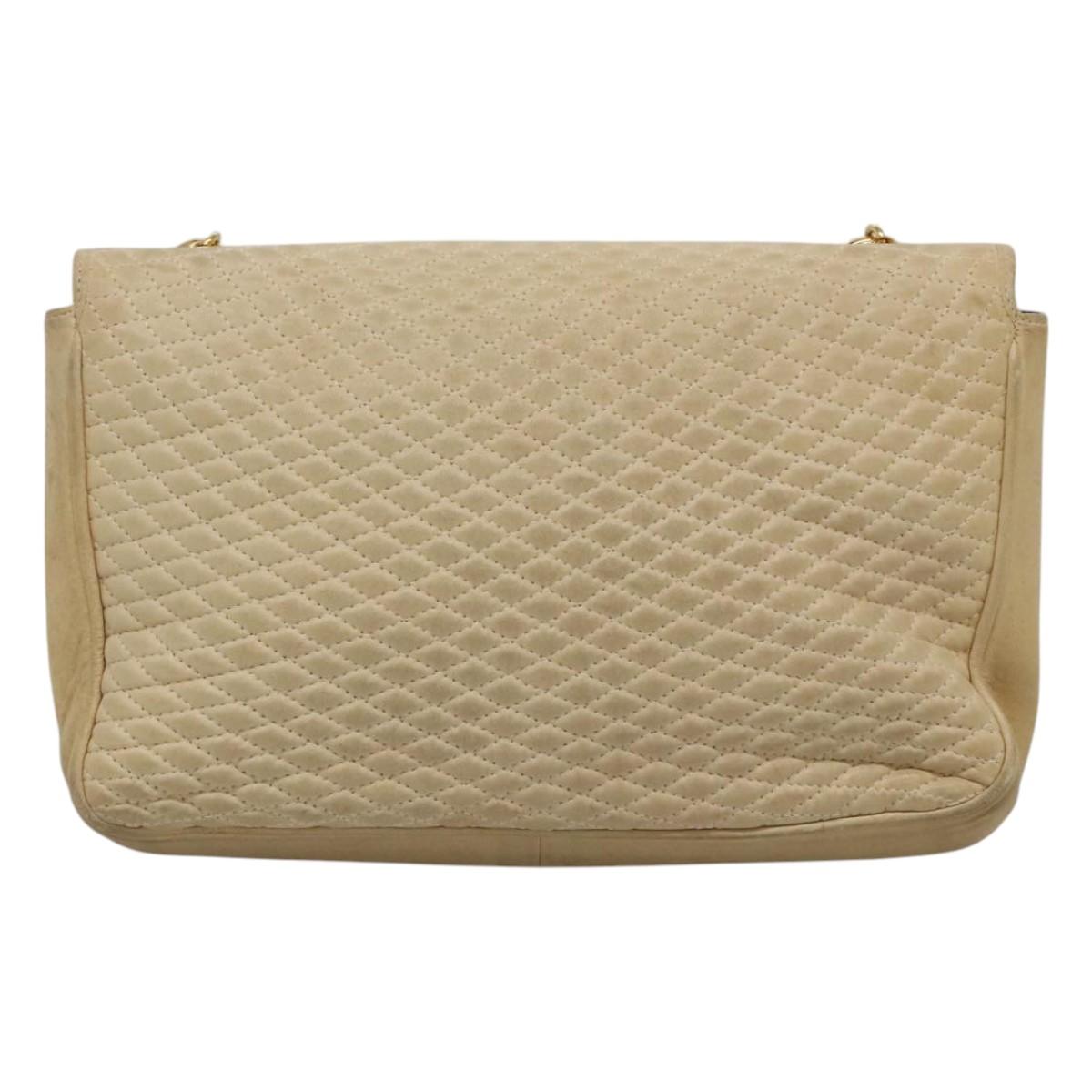 BALLY Shoulder Bag Leather Beige Auth BD1284