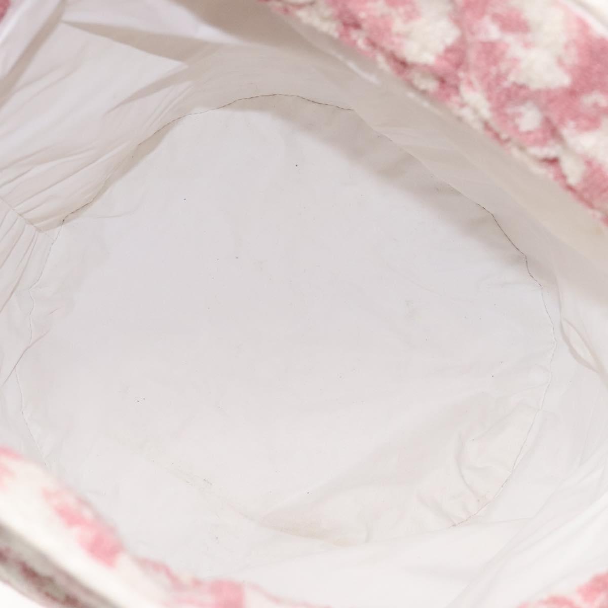 Christian Dior Pile Trotter Hand Bag Pink White Auth BD1288