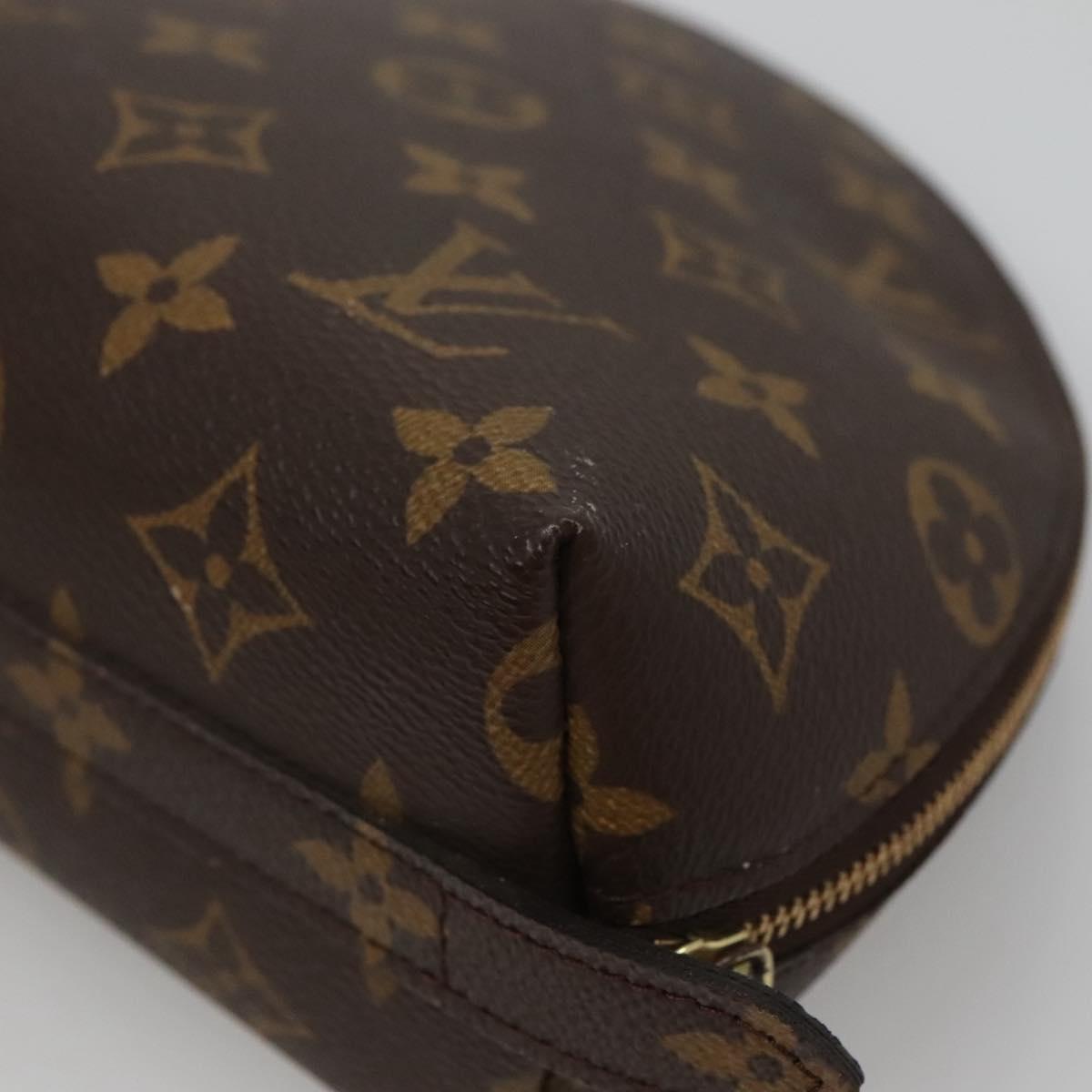 LOUIS VUITTON Monogram Trousse Demi Ronde Cosmetic Pouch M47520 LV Auth BD1294
