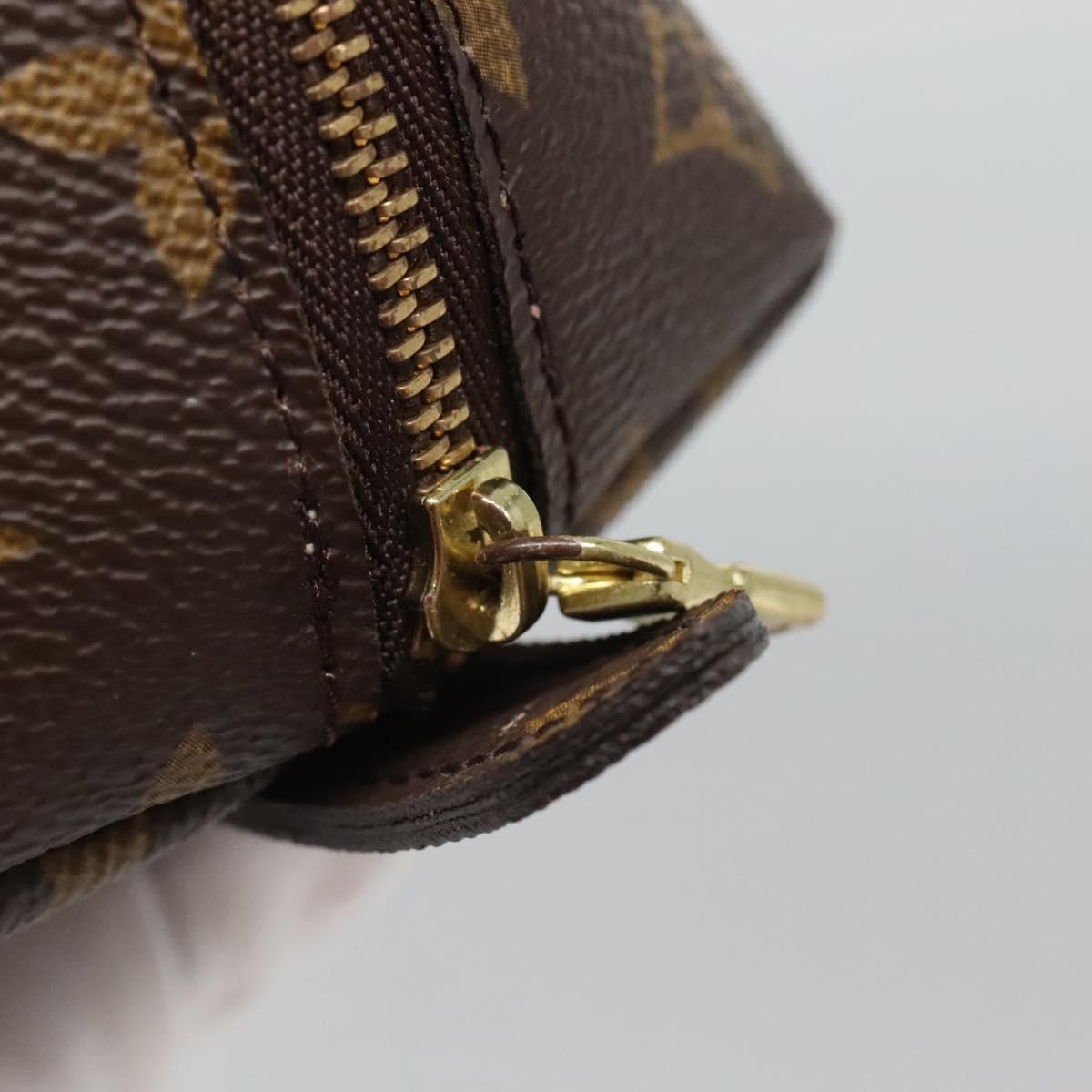 LOUIS VUITTON Monogram Trousse Demi Ronde Cosmetic Pouch M47520 LV Auth BD1294