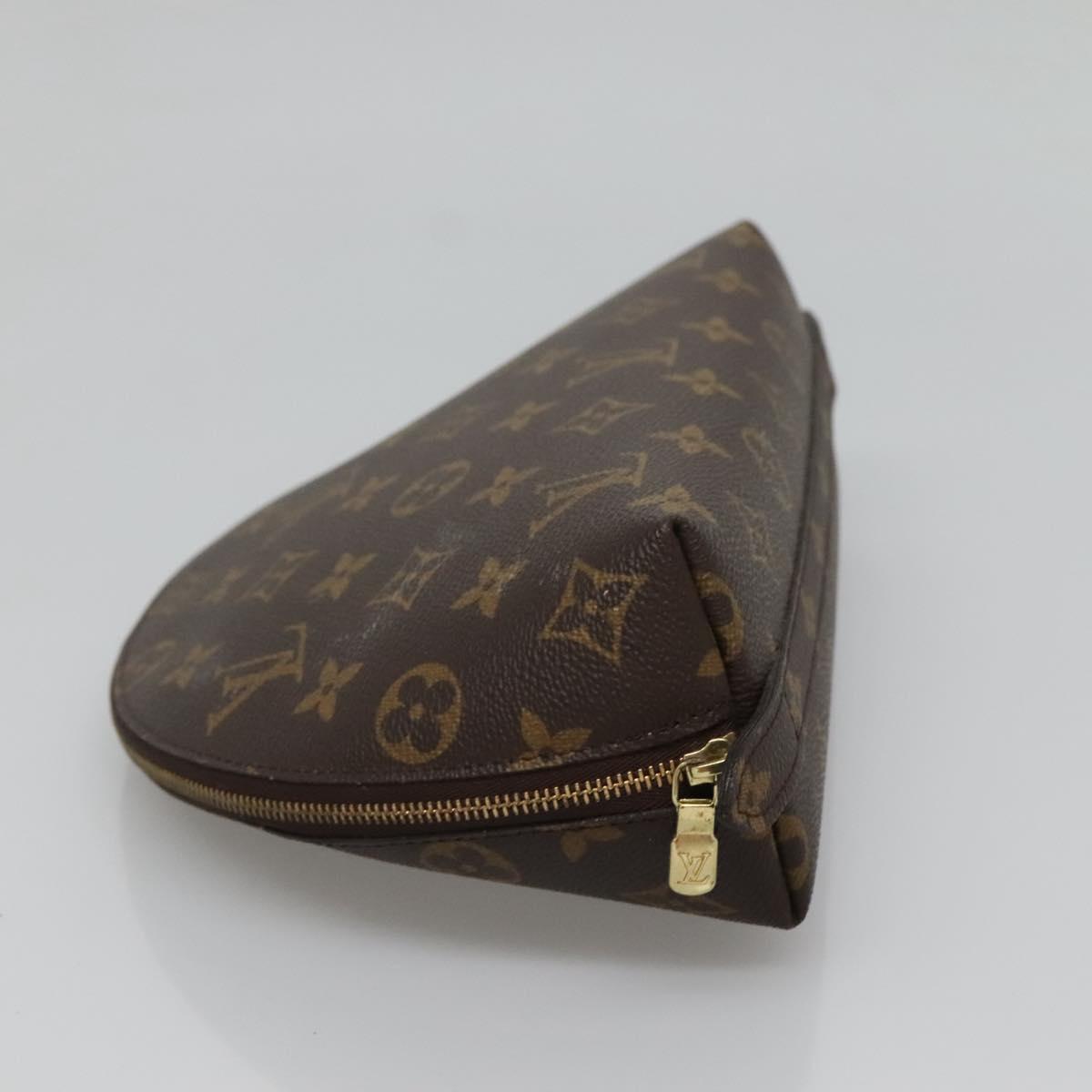 LOUIS VUITTON Monogram Trousse Demi Ronde Cosmetic Pouch M47520 LV Auth BD1294