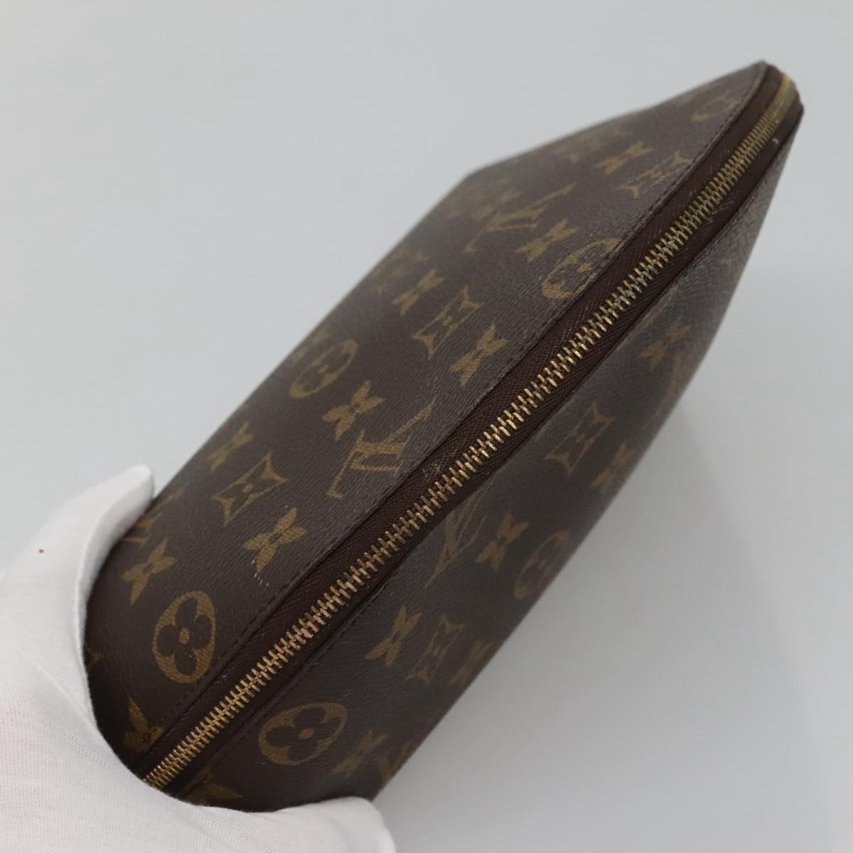 LOUIS VUITTON Monogram Trousse Demi Ronde Cosmetic Pouch M47520 LV Auth BD1294