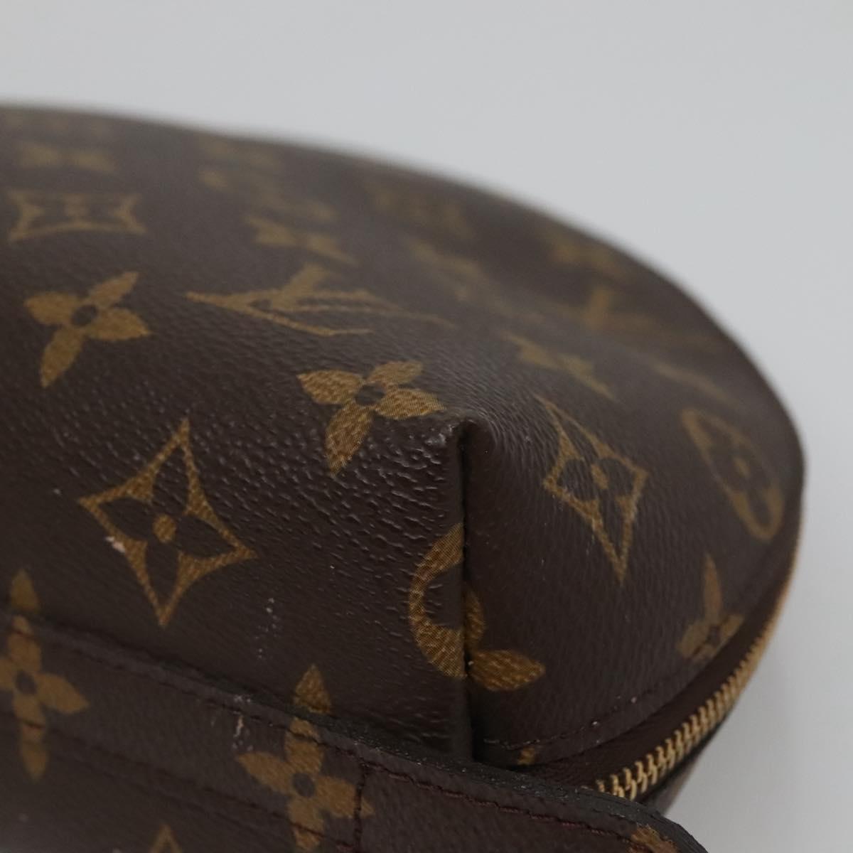 LOUIS VUITTON Monogram Trousse Demi Ronde Cosmetic Pouch M47520 LV Auth BD1294