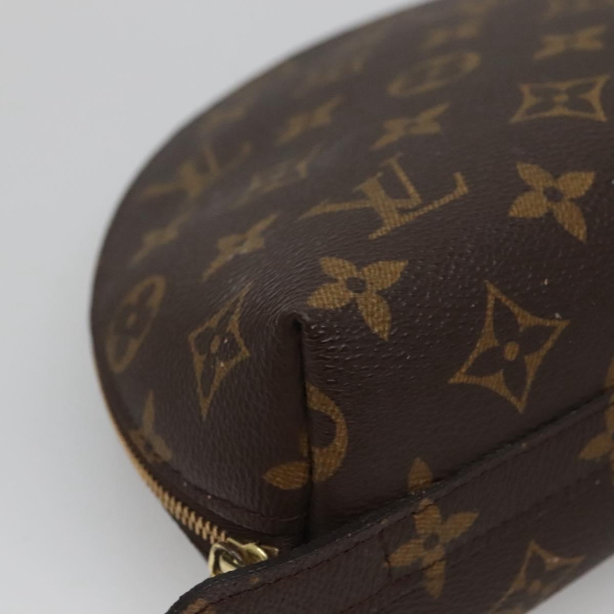 LOUIS VUITTON Monogram Trousse Demi Ronde Cosmetic Pouch M47520 LV Auth BD1294