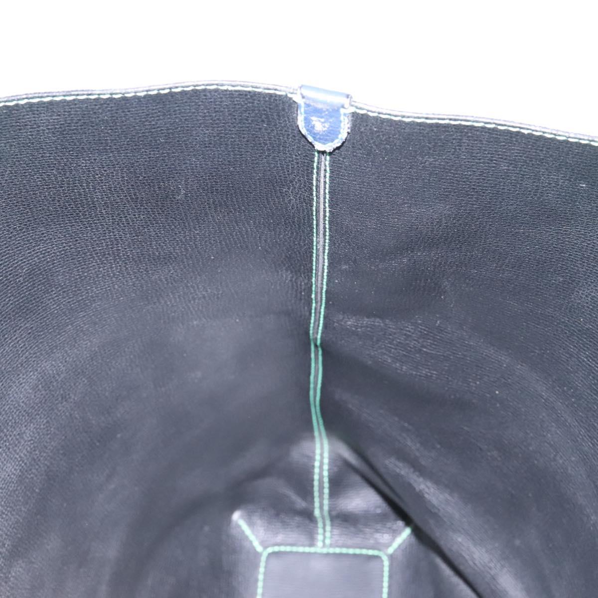 BURBERRY Nova Check Tote Bag PVC Leather Beige Green Silver Auth BD130