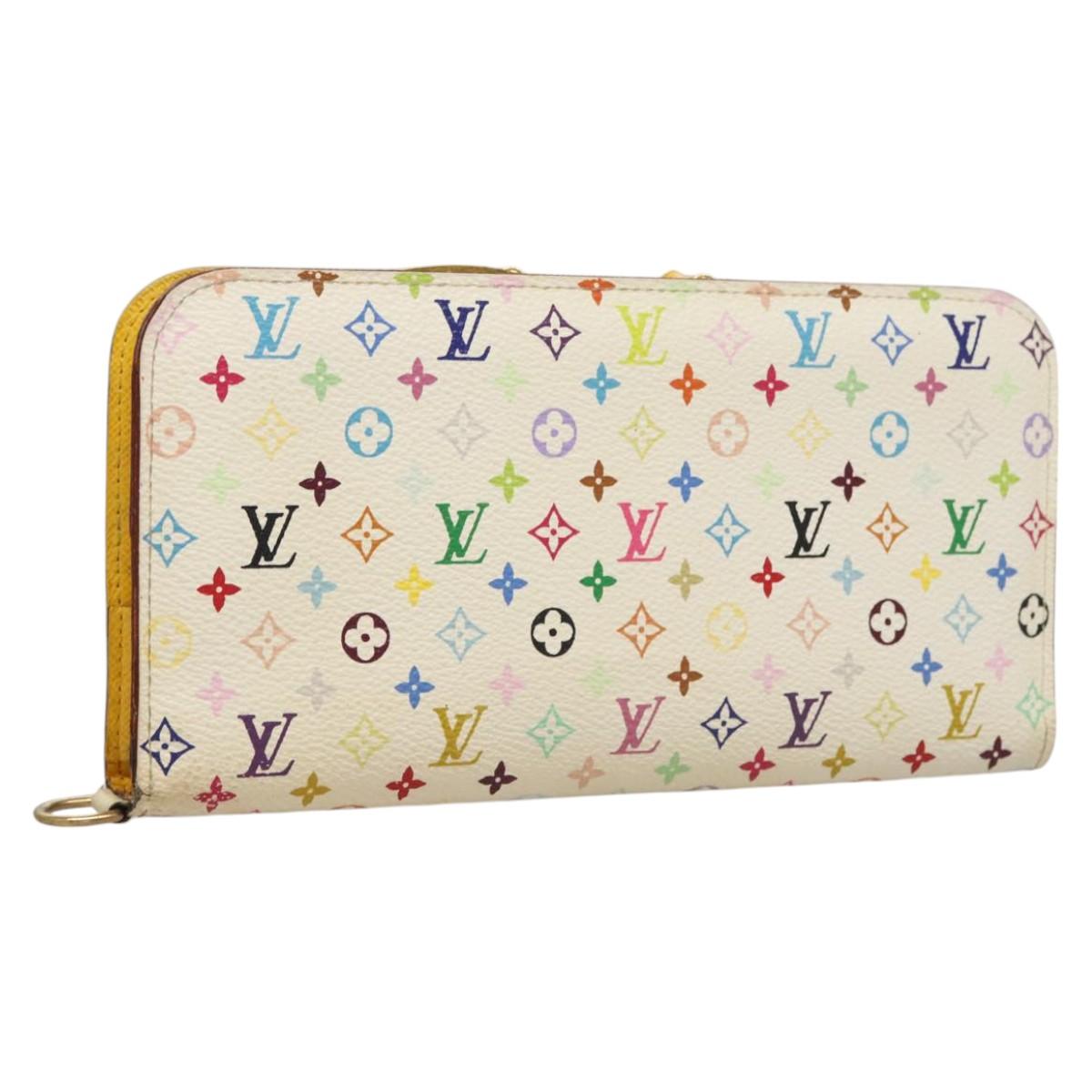 LOUIS VUITTON Multicolor Portefeuille Insolite Wallet White M93750 Auth BD1308