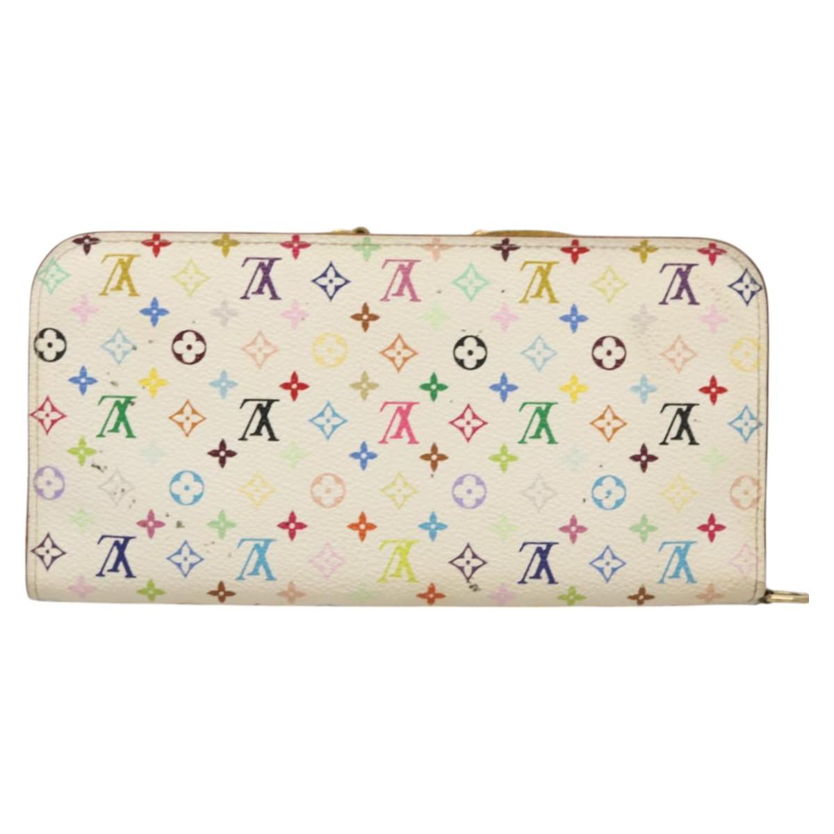 LOUIS VUITTON Multicolor Portefeuille Insolite Wallet White M93750 Auth BD1308