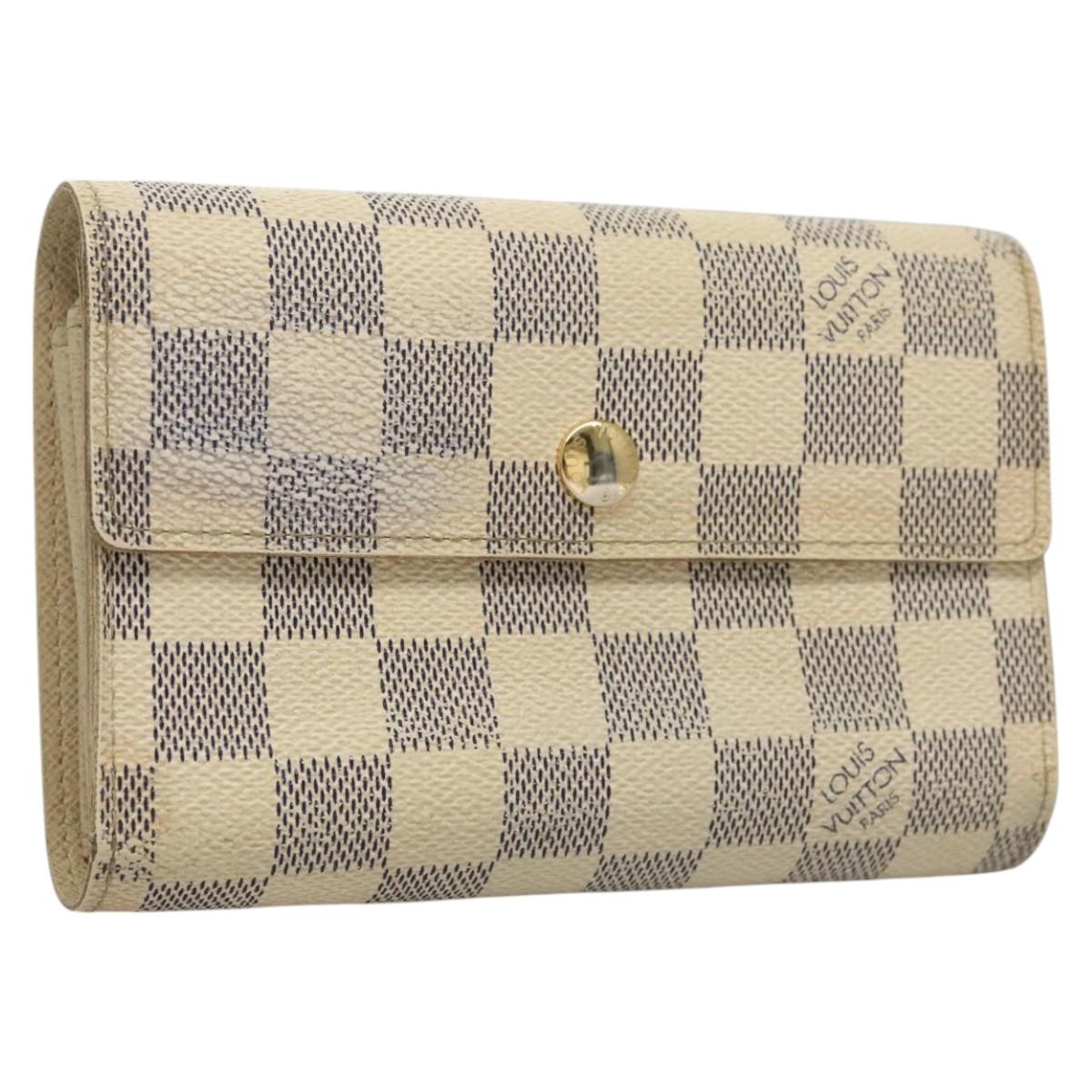 LOUIS VUITTON Damier Azur Portefeuille Alexandra Wallet N63068 LV Auth BD1312